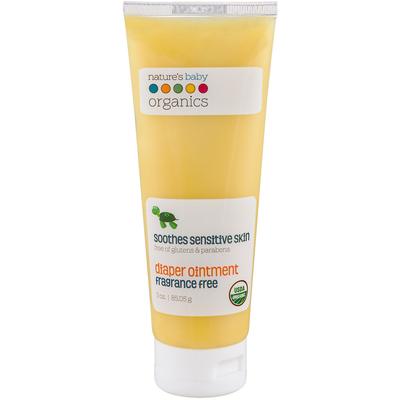 Tube of Nature's Baby Organics Diaper Ointment (Fragrance Free) against a white background.